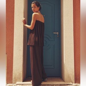 Zara. Brand New. Pleated Tulle Pants and Pleated Strapless Top. Sold as a Set